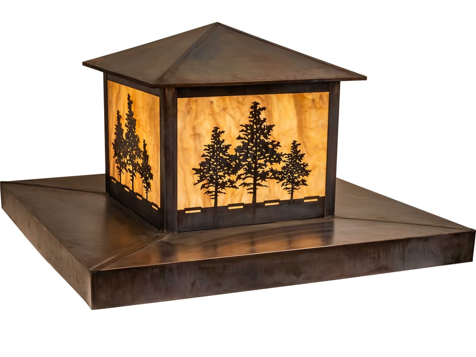 Tamarack 2-Light LED Rustic Lodge Outdoor Pier Mount in Vintage Copper