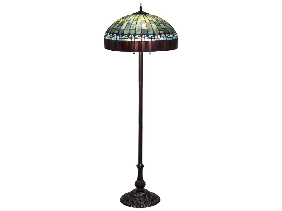 Tiffany Candice Tiffany 3-Light Floor Lamp in Mahogany Bronze