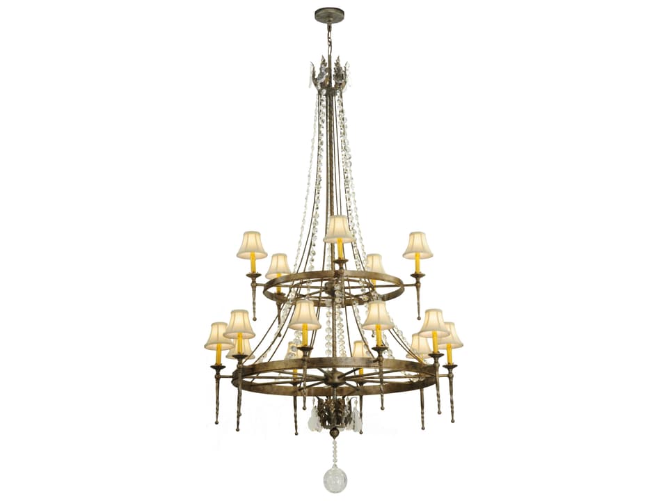 Amaury 15-Light Green Crystal Empire Tiered Chandelier in Corinth Finish