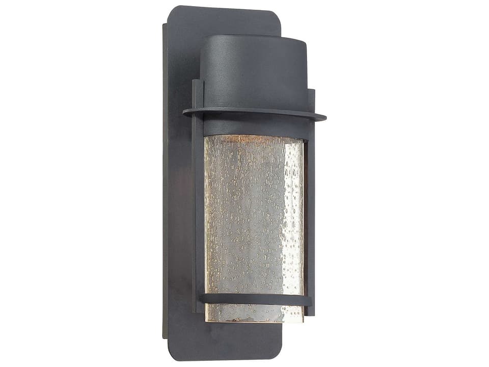 Artisan Lane 1-Light Outdoor Wall Sconce in Coal with Clear Seeded Glass