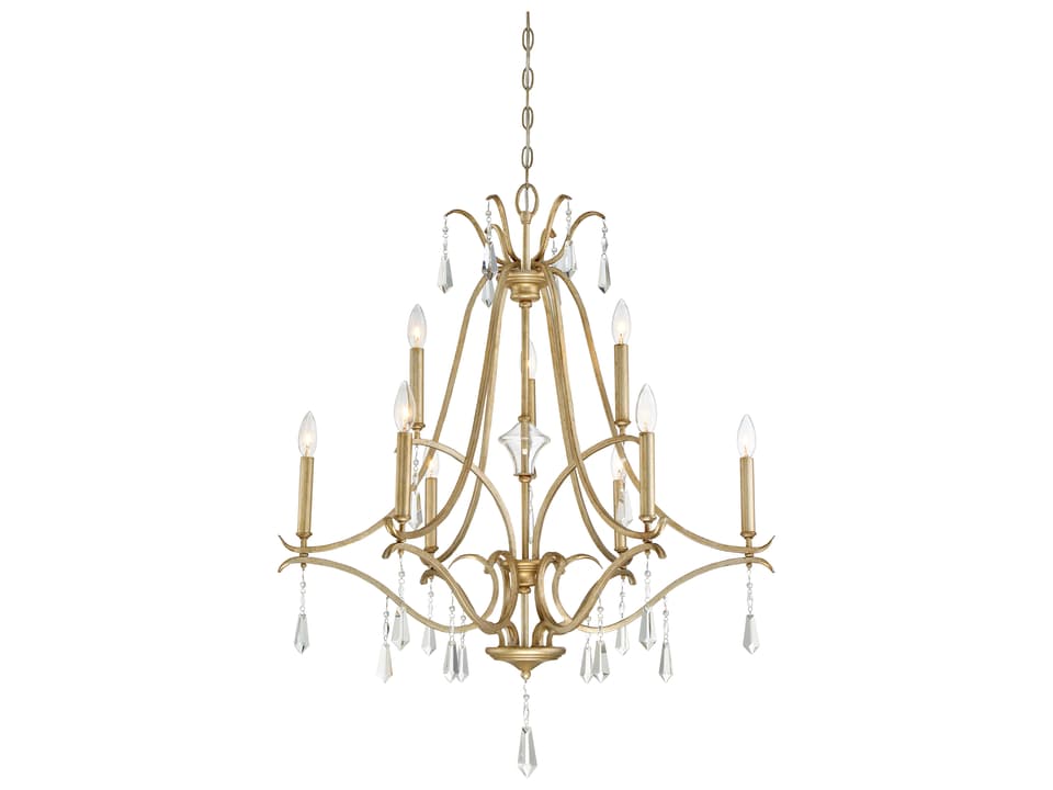 9-Light Laurel Estate Chandelier in Brio Gold