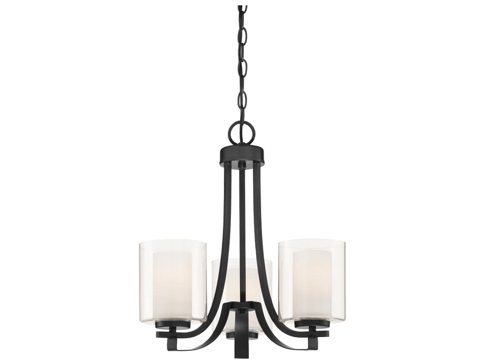 3-Light Parsons Studio Chandelier in Sand Coal Finish