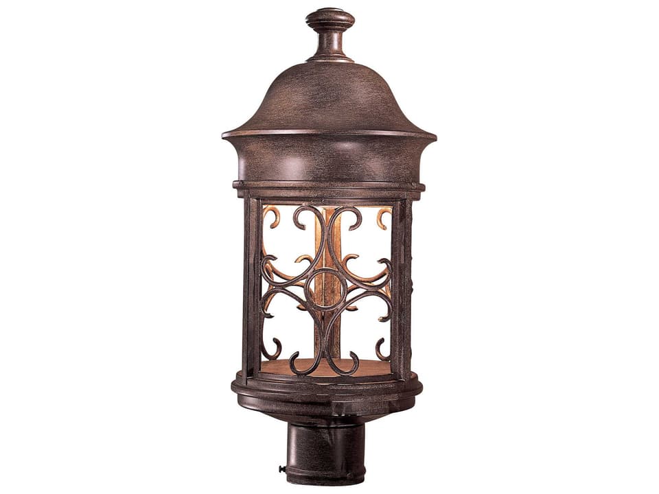 Sage Ridge One Light Outdoor Post Mount in Vintage Rust