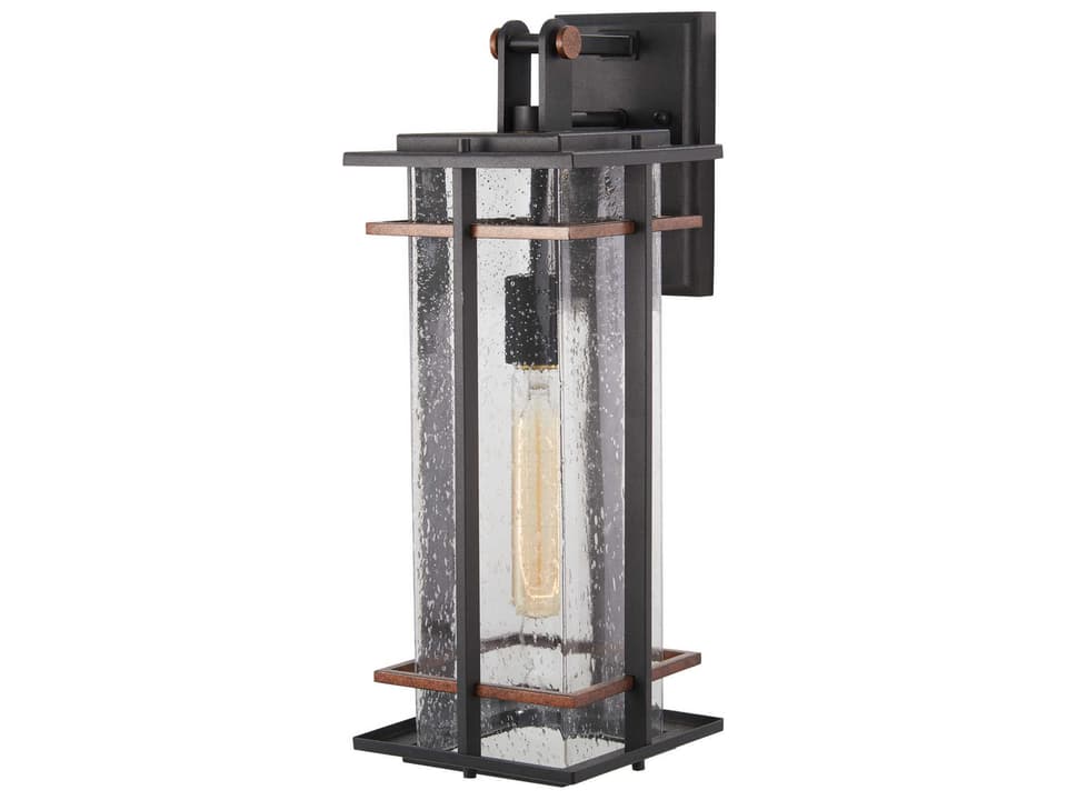 1-Light San Marcos Outdoor Wall Sconce Coal Antique Copper Accents