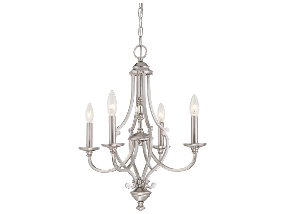 Savannah Row 4-Light Chandelier in Brushed Nickel Traditional Style