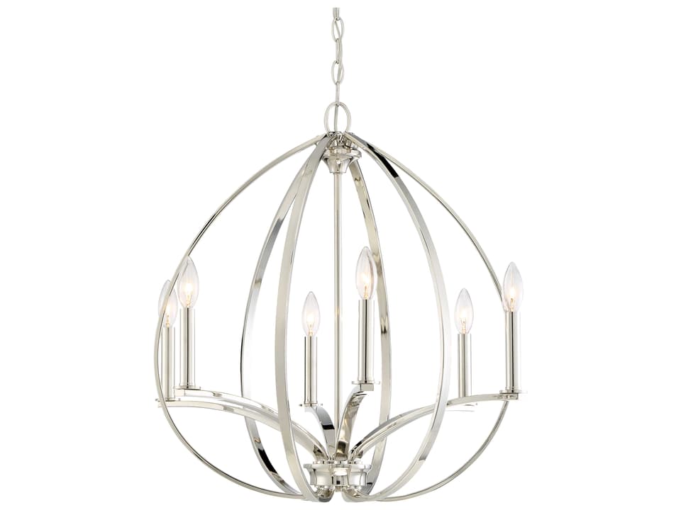 6-Light Tilbury Chandelier in Polished Nickel