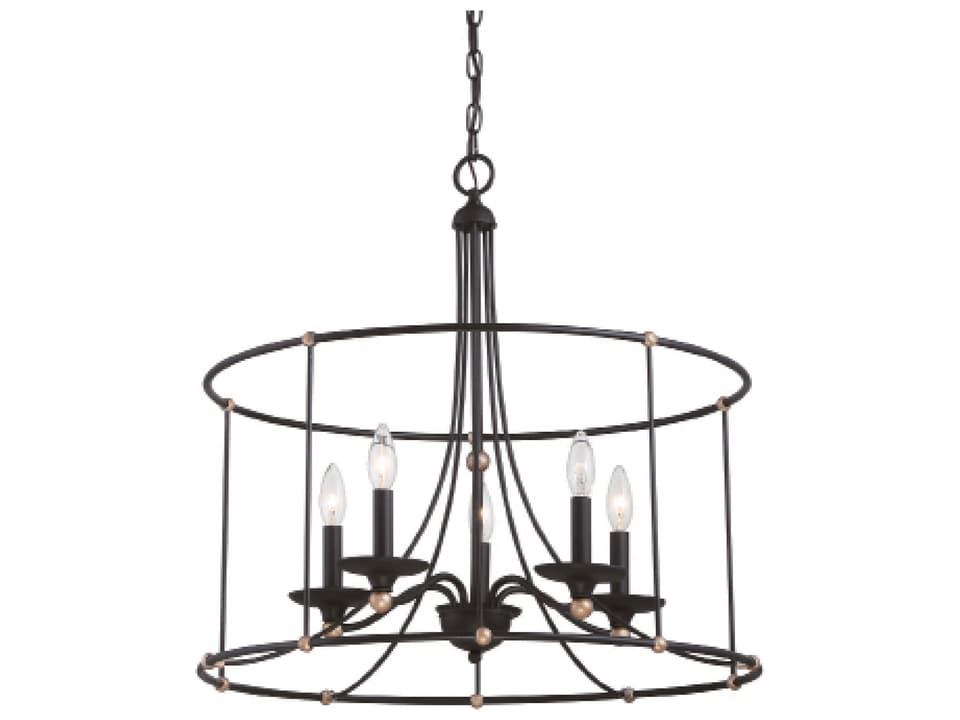 5-Light Westchester County Chandelier in Sand Coal and Skyline Gold Leaf