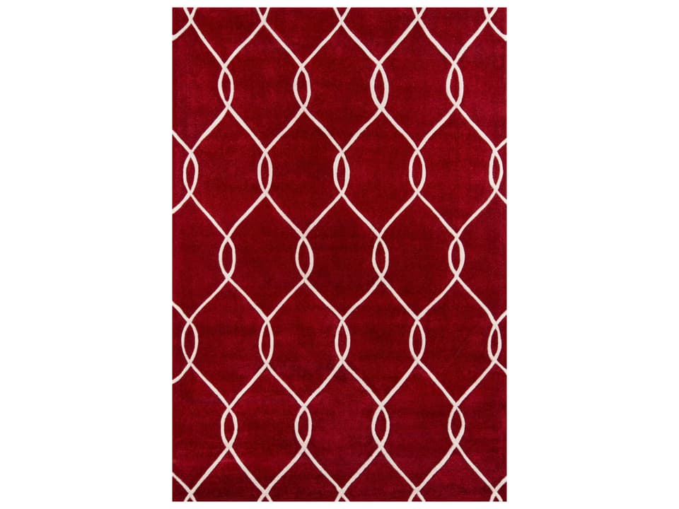 Bliss Geometric Red Hand-Tufted Polyester Area Rug