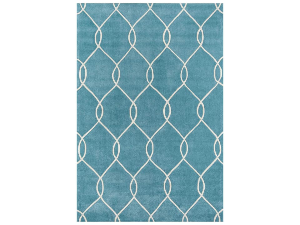 Bliss BS-12 Teal Hand Tufted Geometric Area Rug
