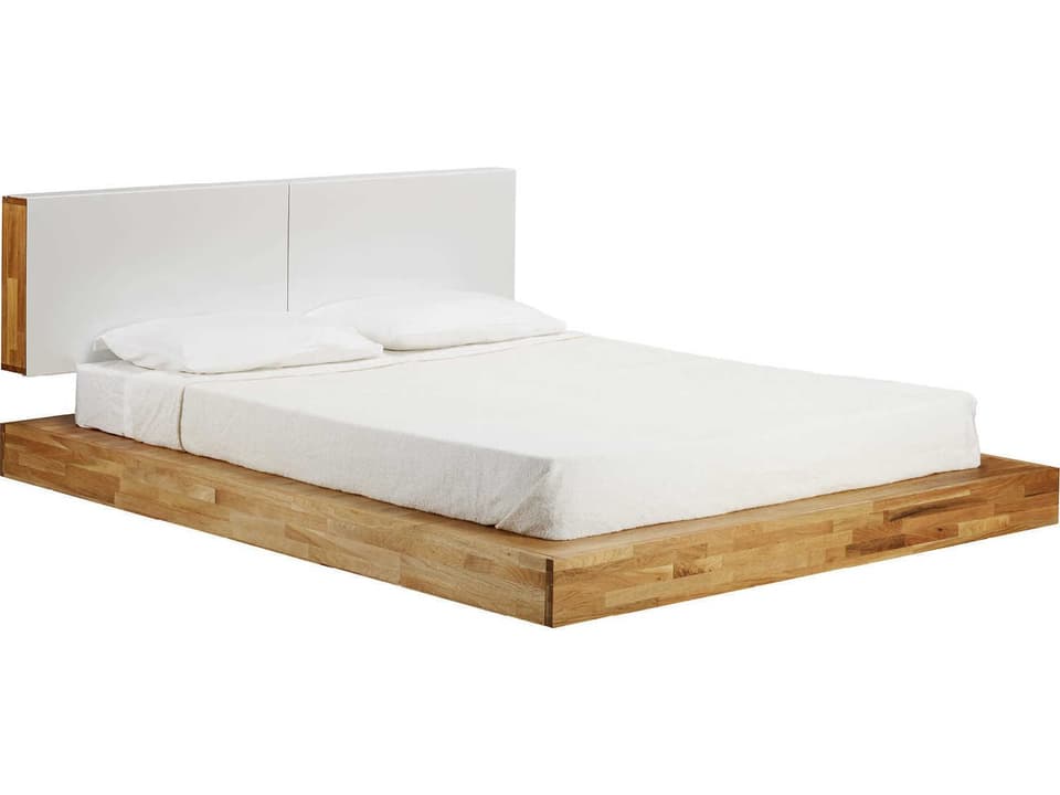 LAXseries King Platform Bed in Natural Linseed Oil Walnut Wood