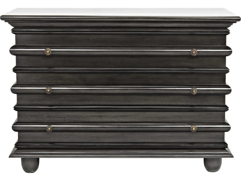 Ascona Small 3-Drawer Chest in Pale Mahogany with Brass Pulls