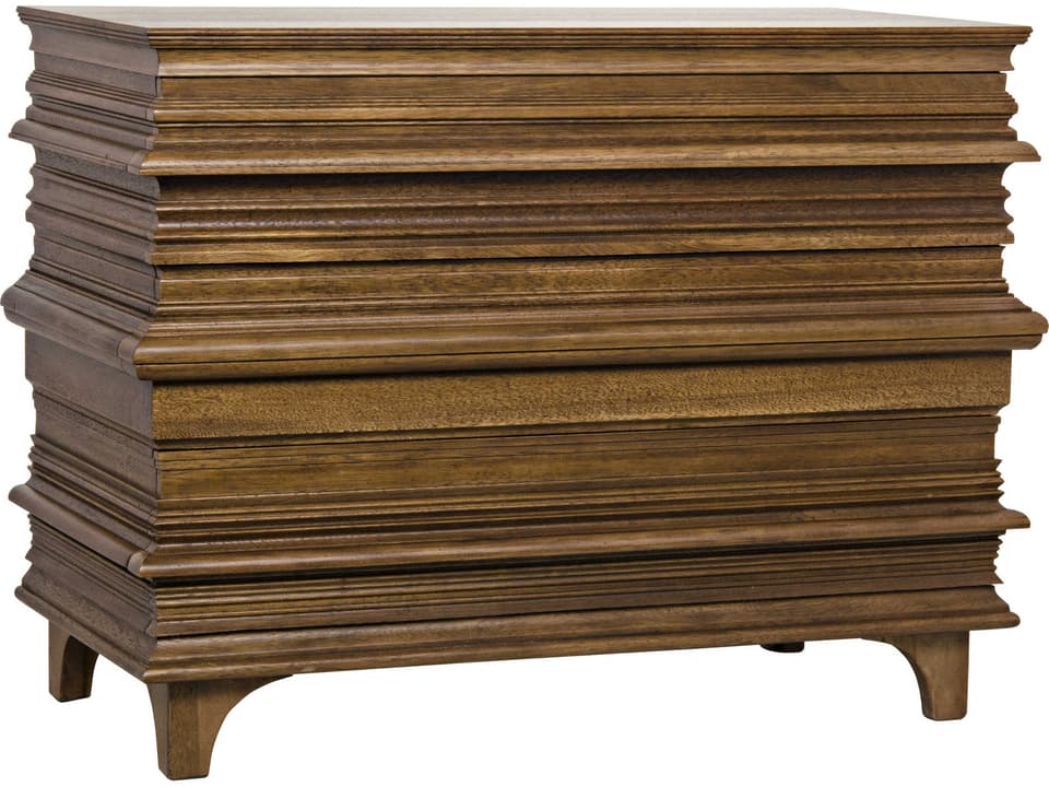 Bernard 3-Drawer Chest in Dark Walnut Wood