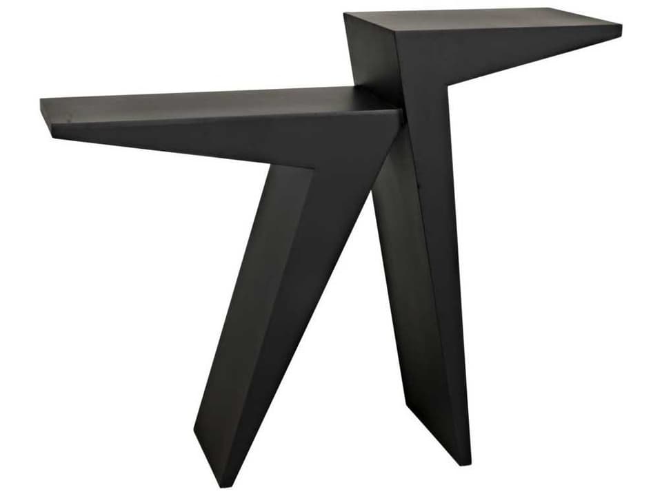 Steam 42 Inch Console Table in Matte Black Industrial Steel