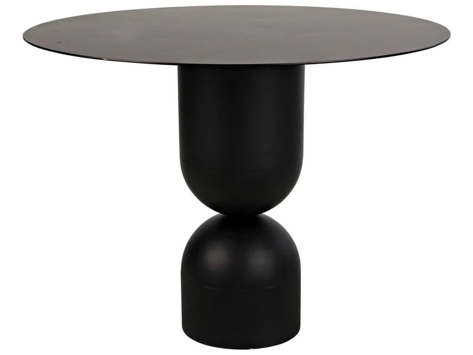Wanda Round Dining Table Metal in Matte Black
