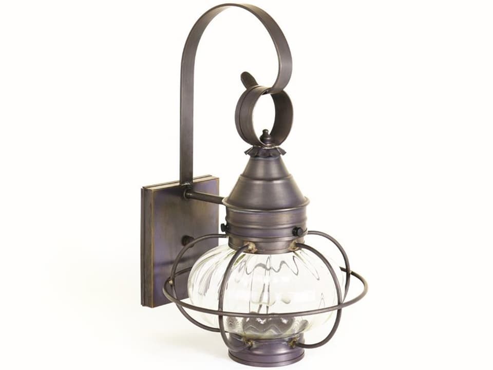Onion Caged Outdoor Wall Light Optic Glass Dark Brass