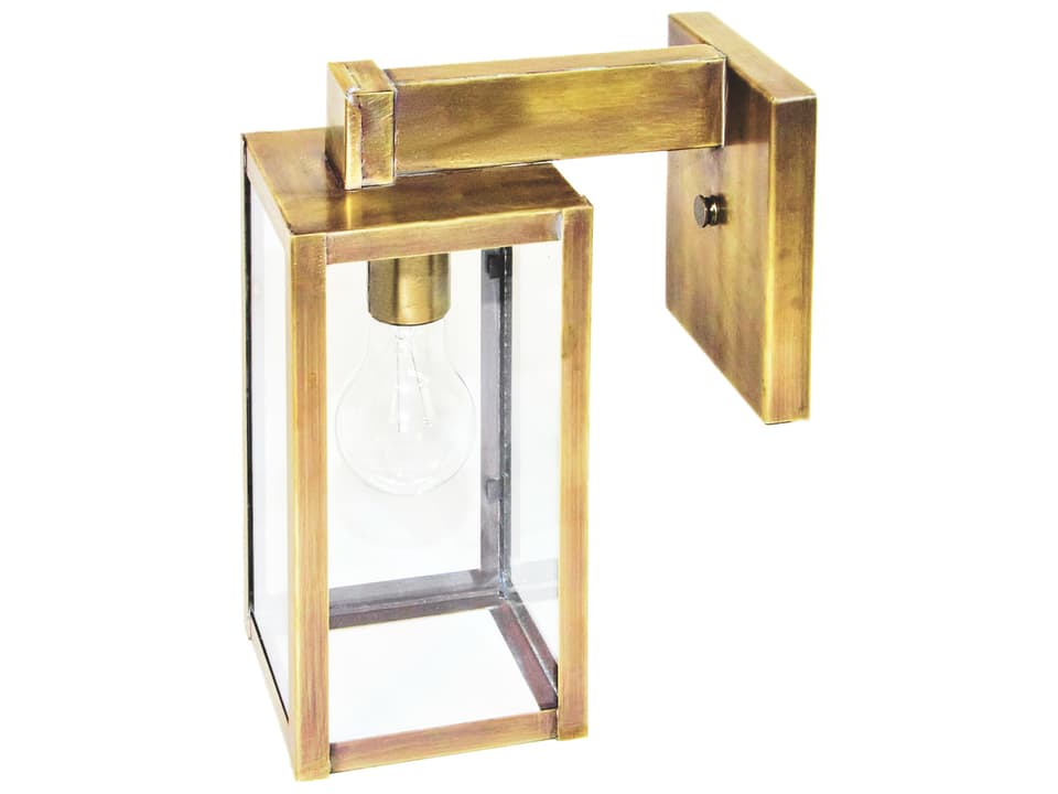 Uptown Small 1-Light Outdoor Wall Light in Antique Brass