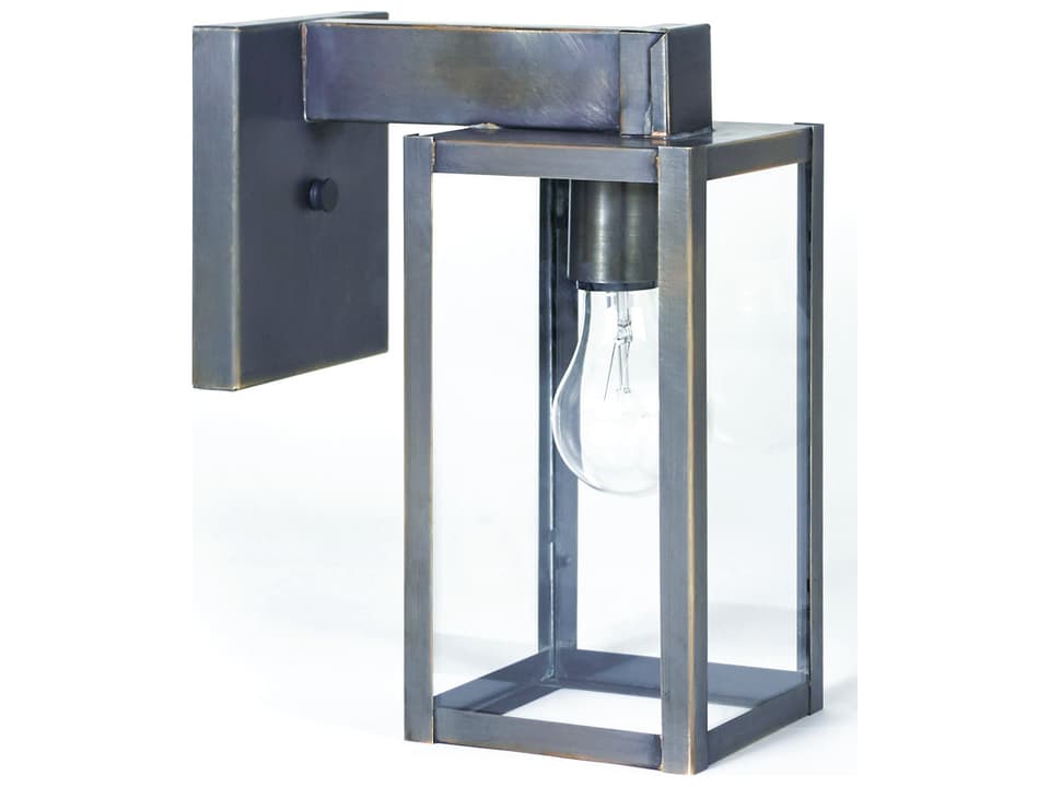 Uptown Outdoor Wall Sconce in Dark Brass with Clear Glass