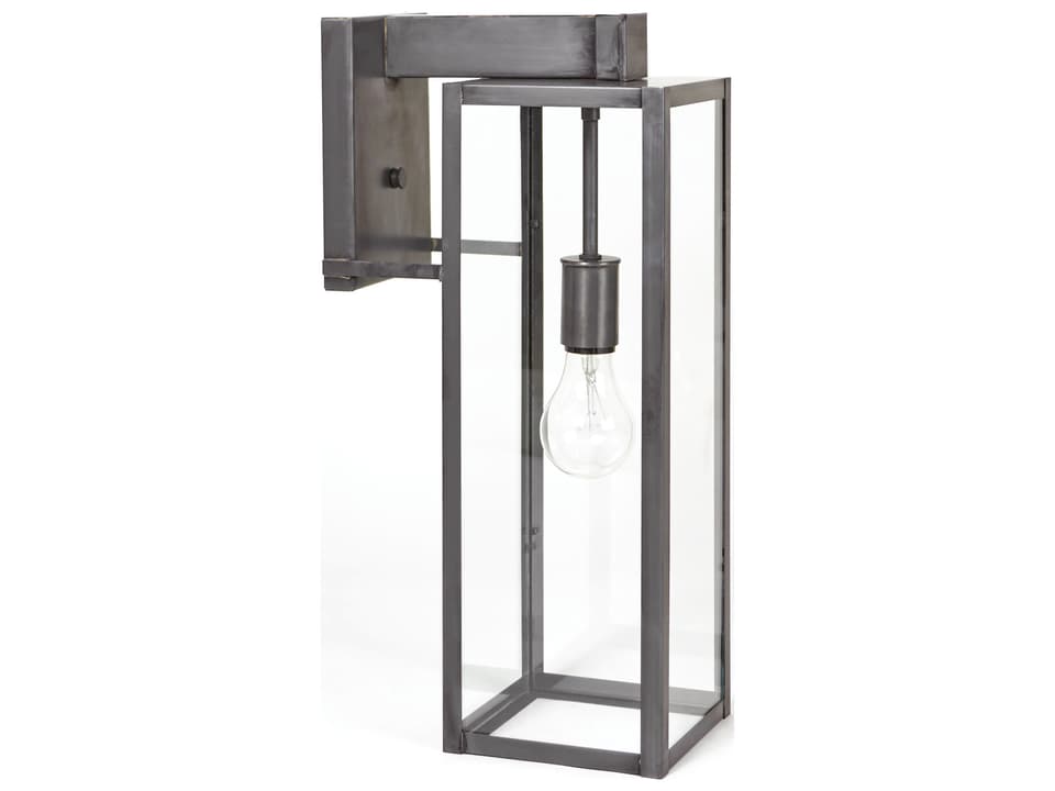 Uptown 1-Light Outdoor Wall Sconce in Dark Brass with Clear Glass