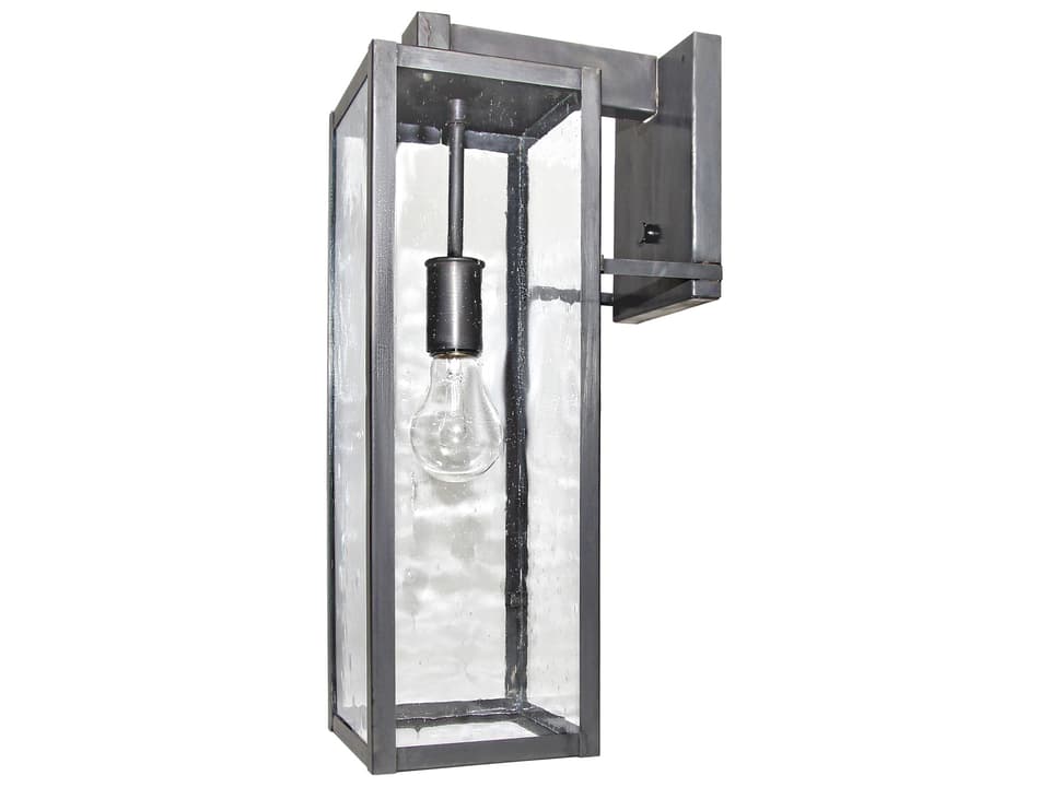 Uptown 1-Light Outdoor Wall Sconce Dark Brass Clear Seedy Glass