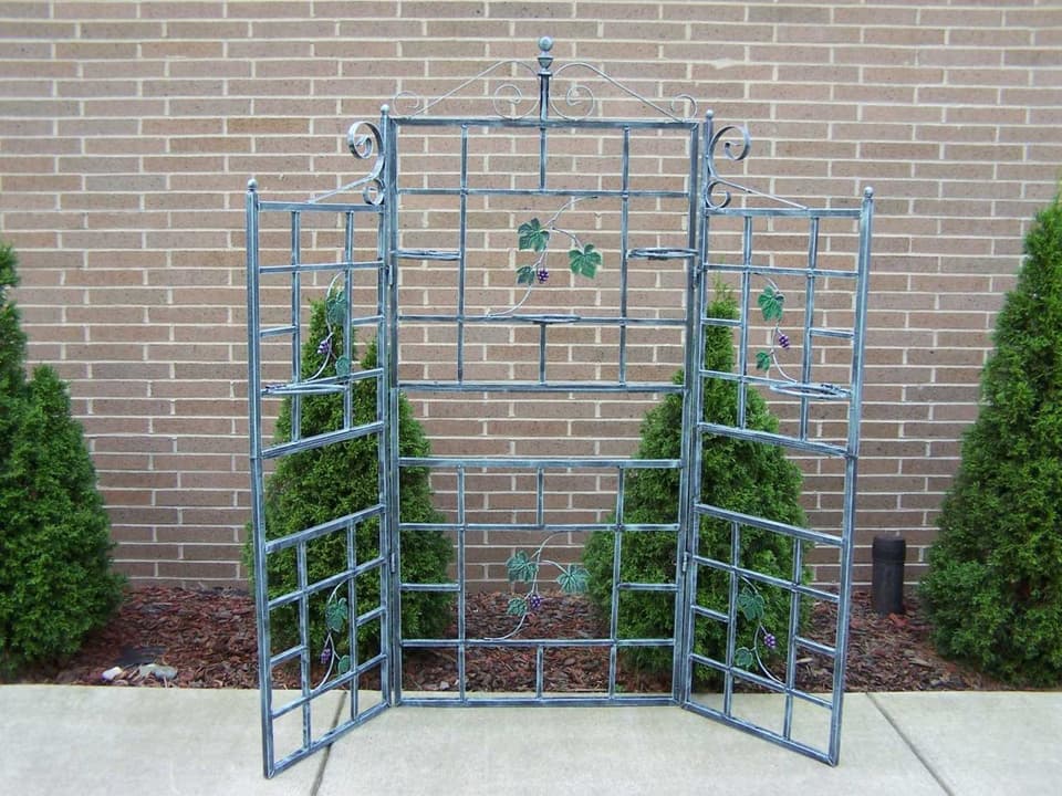 Vineyards 3-Piece Cast Iron Patio Screen in Verdi Grey