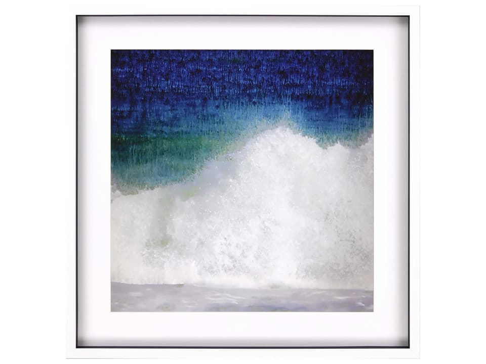 Splash Framed Art Neutral Gray and Beige Blue