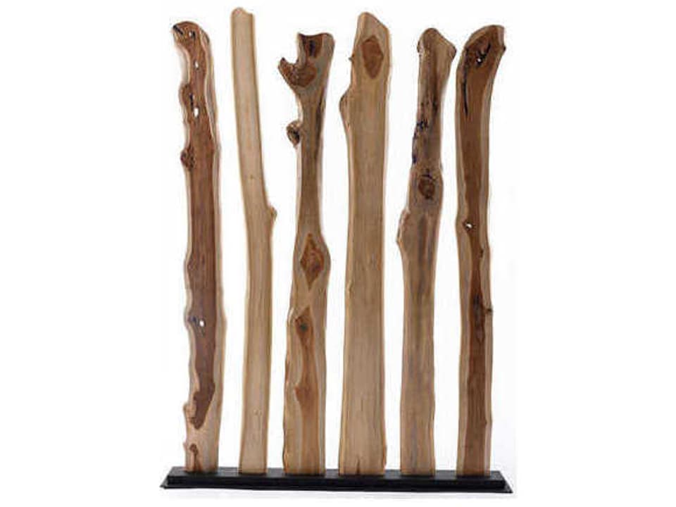 Wood Screen Single Panel Room Divider in Natural Chamcha Wood