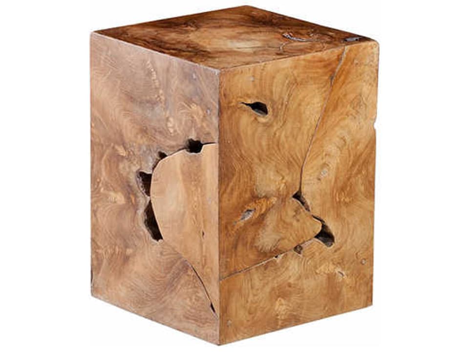Slice Square Teak Wood Stool in Natural