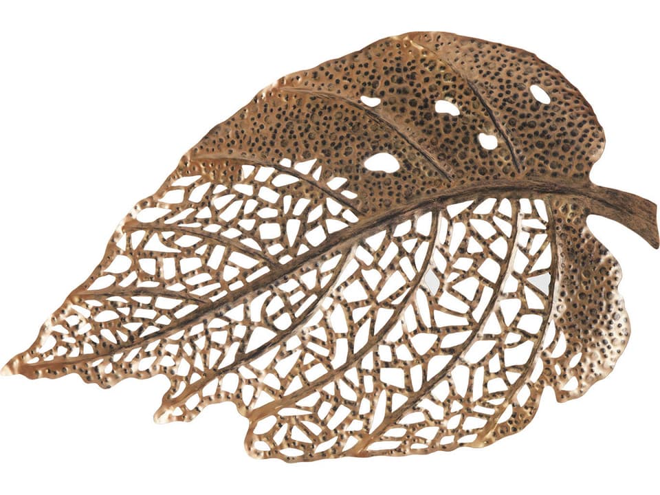 Birch Leaf Wall Art Copper Patina Metal Sculpture