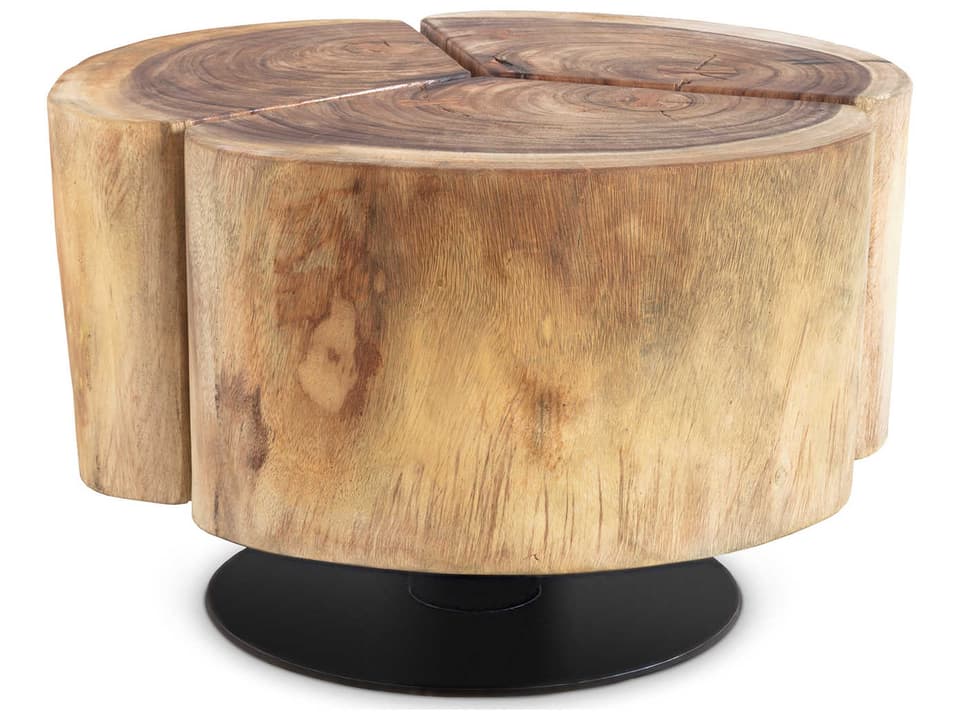 Clover Round Wood Natural Coffee Table