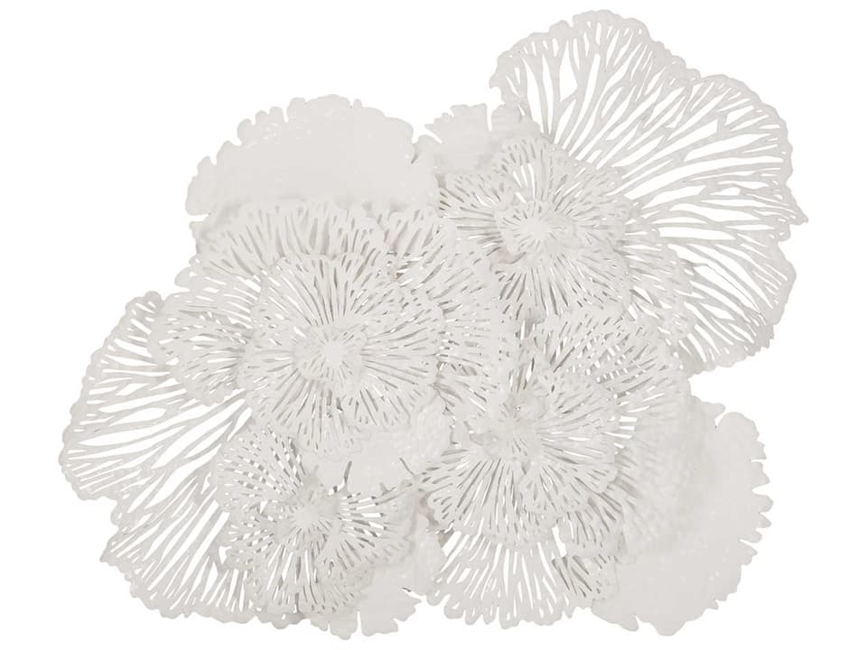 Large White Metal Flower Wall Art