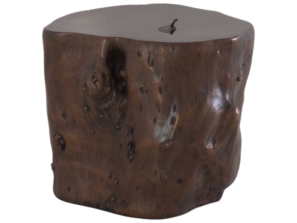 Cast Naturals Log Bronze Accent Stool in Bronze Composite Resin