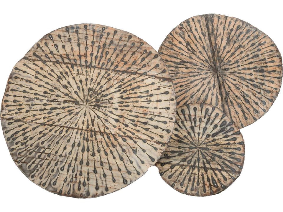 Metal Lotus Wall Art Recycled Hand-Cut Metal Rustic Finish