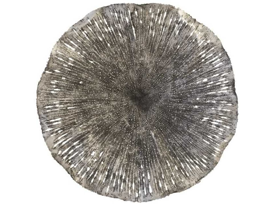 Lotus Wall Art Medium Silver and Black Metal