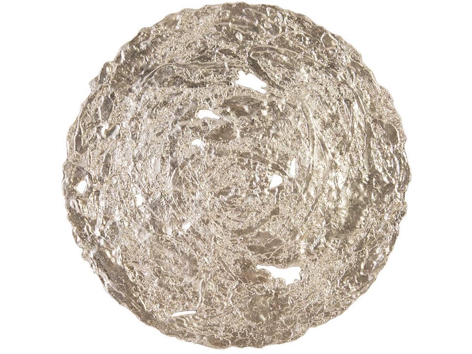 Molten Wall Disc Medium Silver Leaf Modern Organic