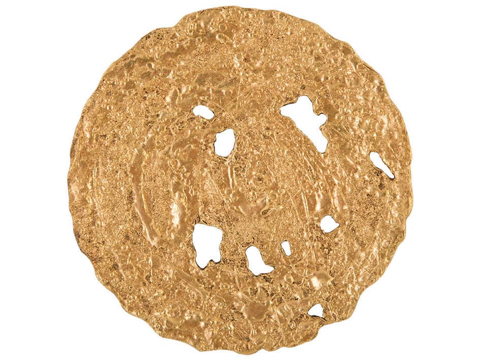 Molten Small Wall Disc in Gold Leaf