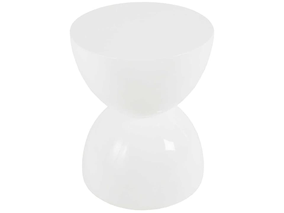 Totem Outdoor Accent Stool in White Gel Coat Resin