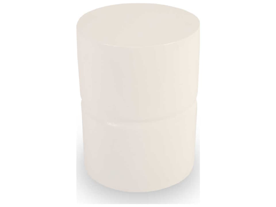 Stacked Accent Stool in Gel Coat White