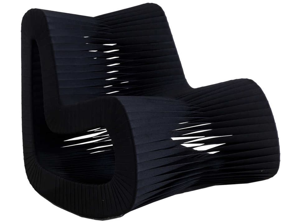 Seat Belt Rocker Rocking Chair in Black with Metal Frame
