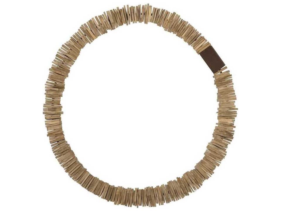 Stacked Ring Large Wood Wall Art in Bleached Chamcha