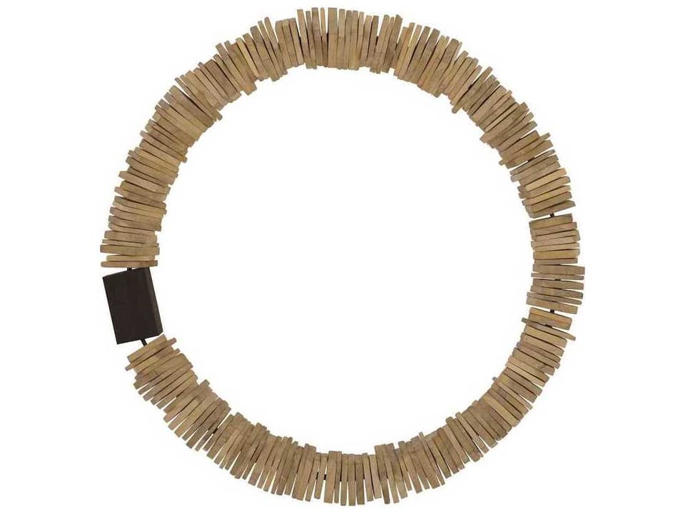 Stacked Ring Medium Wood Wall Art in Bleached Chamcha
