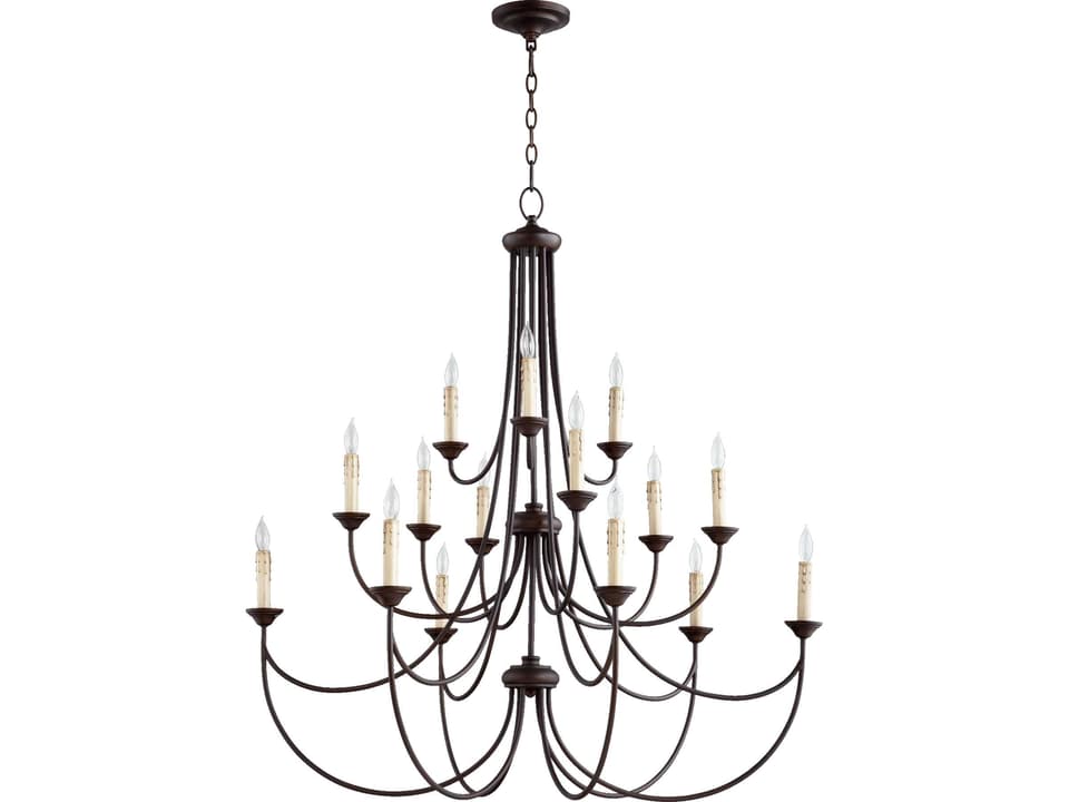 15-Light Brooks Transitional Chandelier in Oiled Bronze