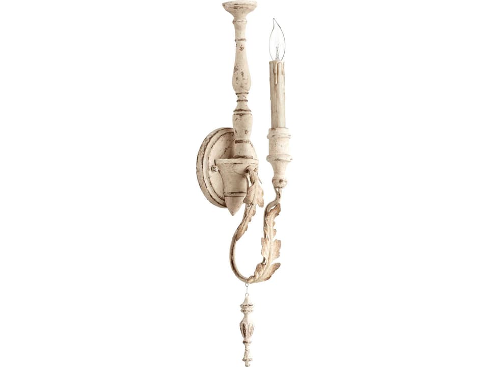 1-Light Salento Traditional Wall Sconce in Persian White