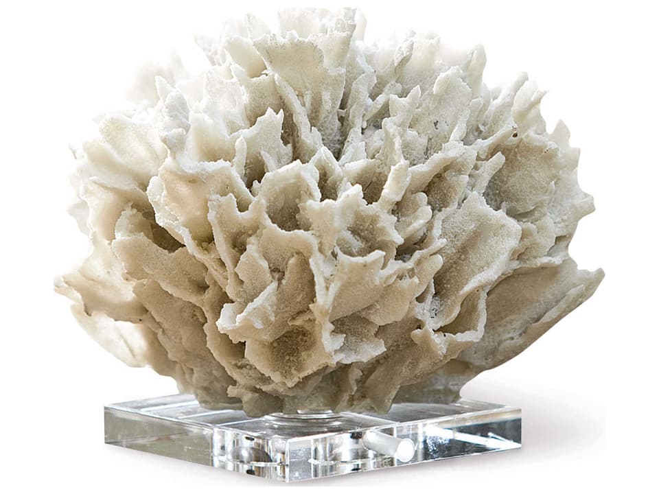 Ribbon Coral Decorative Object White Resin Sculpture