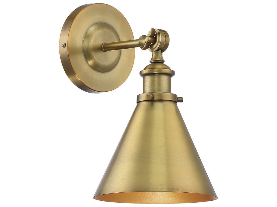 Glenn 1-Light Adjustable Wall Sconce in Warm Brass