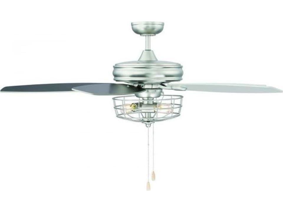 Meridian 52-Inch 5-Blade Indoor Ceiling Fan with Light in Brushed Nickel