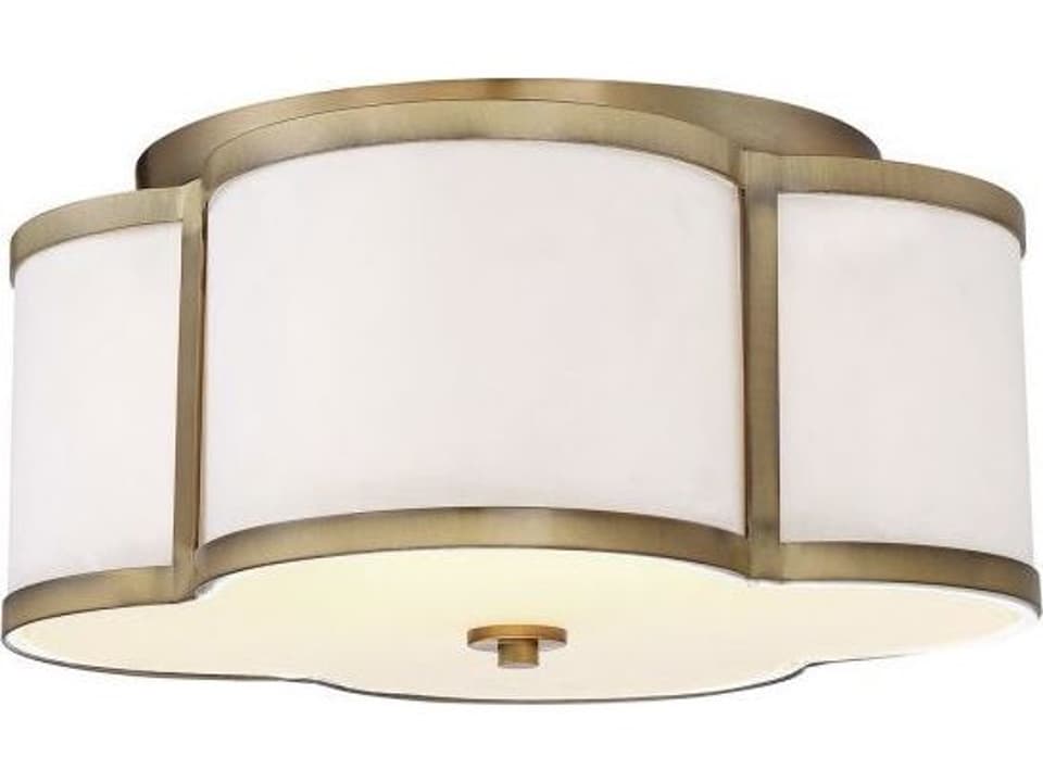 Meridian 3-Light Quatrefoil Semi-Flush Mount in Natural Brass