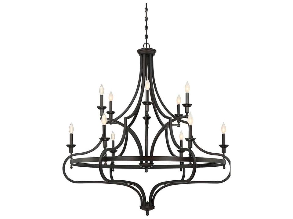 12-Light Shields Chandelier in English Bronze