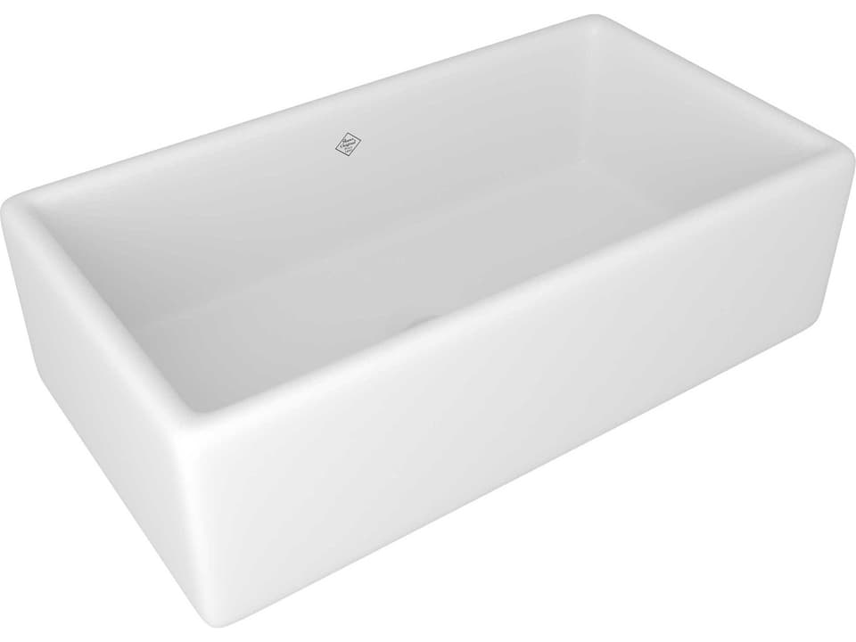 Original Lancaster 33-Inch Single Bowl Farmhouse Fireclay Kitchen Sink in White