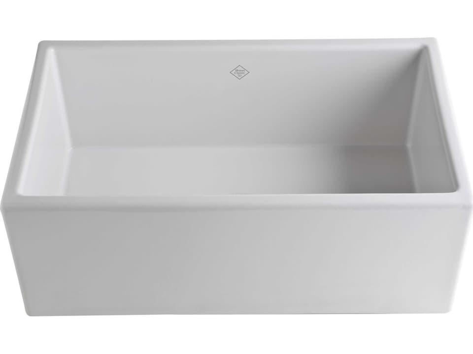 Shaker 30 Inch Single Bowl Fireclay Farmhouse Kitchen Sink in White