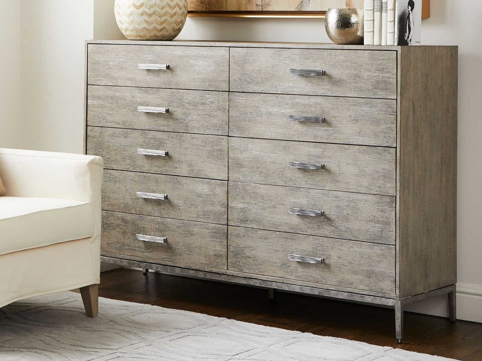 Cameron 10-Drawer Double Dresser in Raw Silk Finish